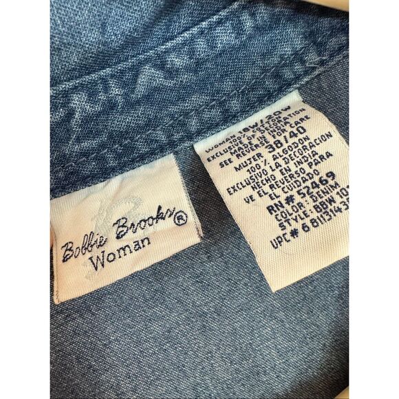 Vintage 90s Bobbie Brooks Denim Embroidered Autumn Teddy Bear Vest XXL - Picture 4 of 6